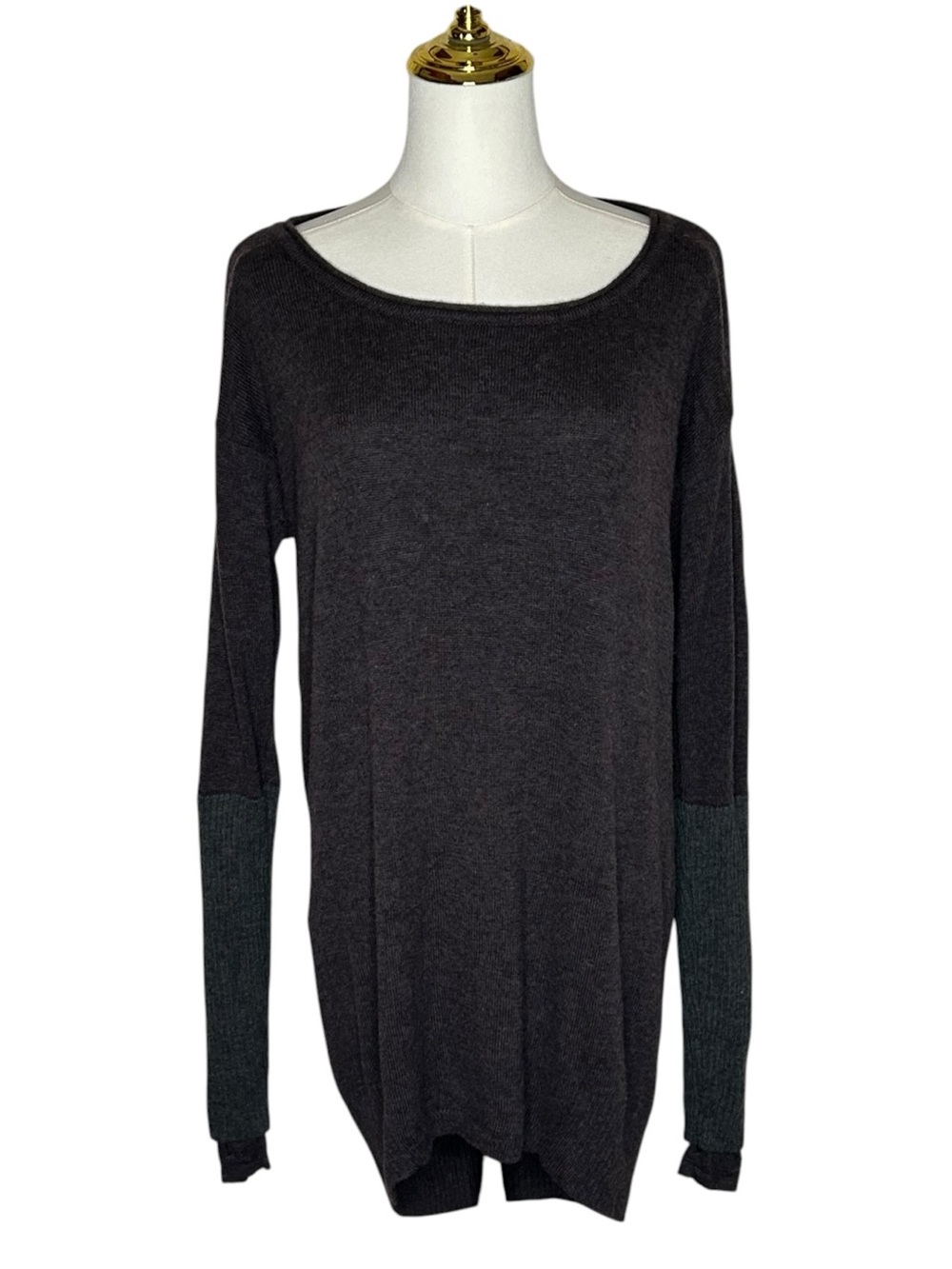 Athleta Merino Wool Nopa Sweater Gorpcore Purple/Gray Sz M Athleisure Oversized